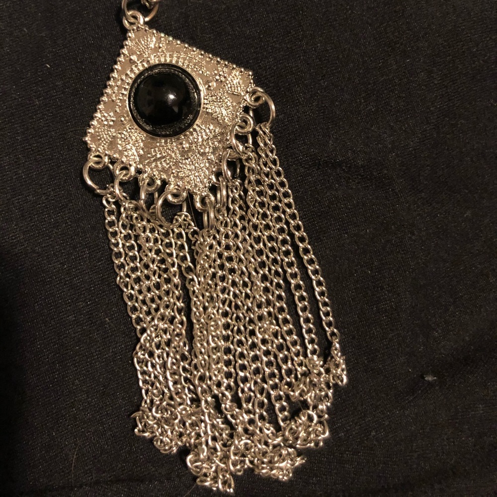 🥳Long black stone necklace